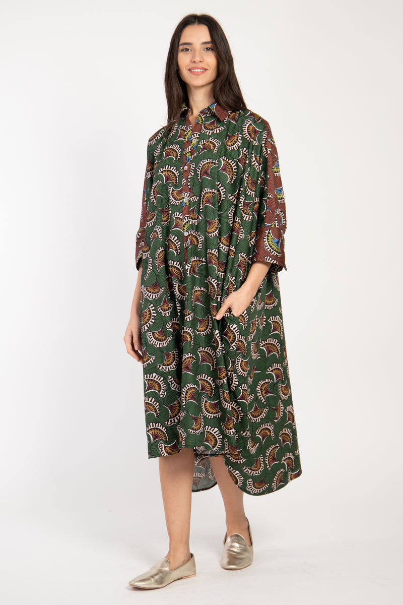 Hiba Cotton Green Dress