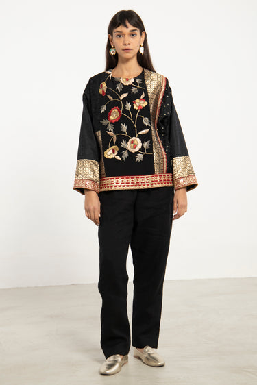 Hanadi Silk Jacquard & Brocade Patchwork Jacket