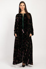 Youmna Velvet Dark Floral Dress