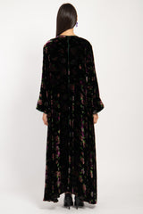 Youmna Velvet Dark Floral Dress