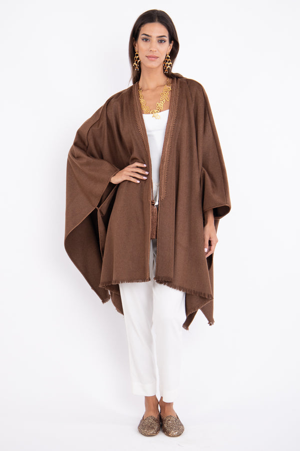 Loro Piana Wool Brown Poncho