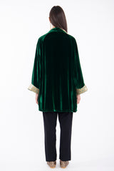 Dina Velvet Brocade Green Jacket