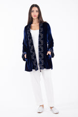 Dina Velvet Brocade Royal Blue Jacket