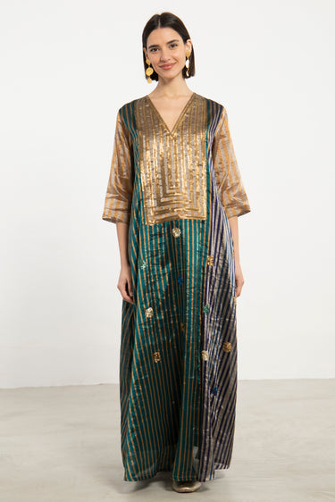 Elham Silk Metallic Dress