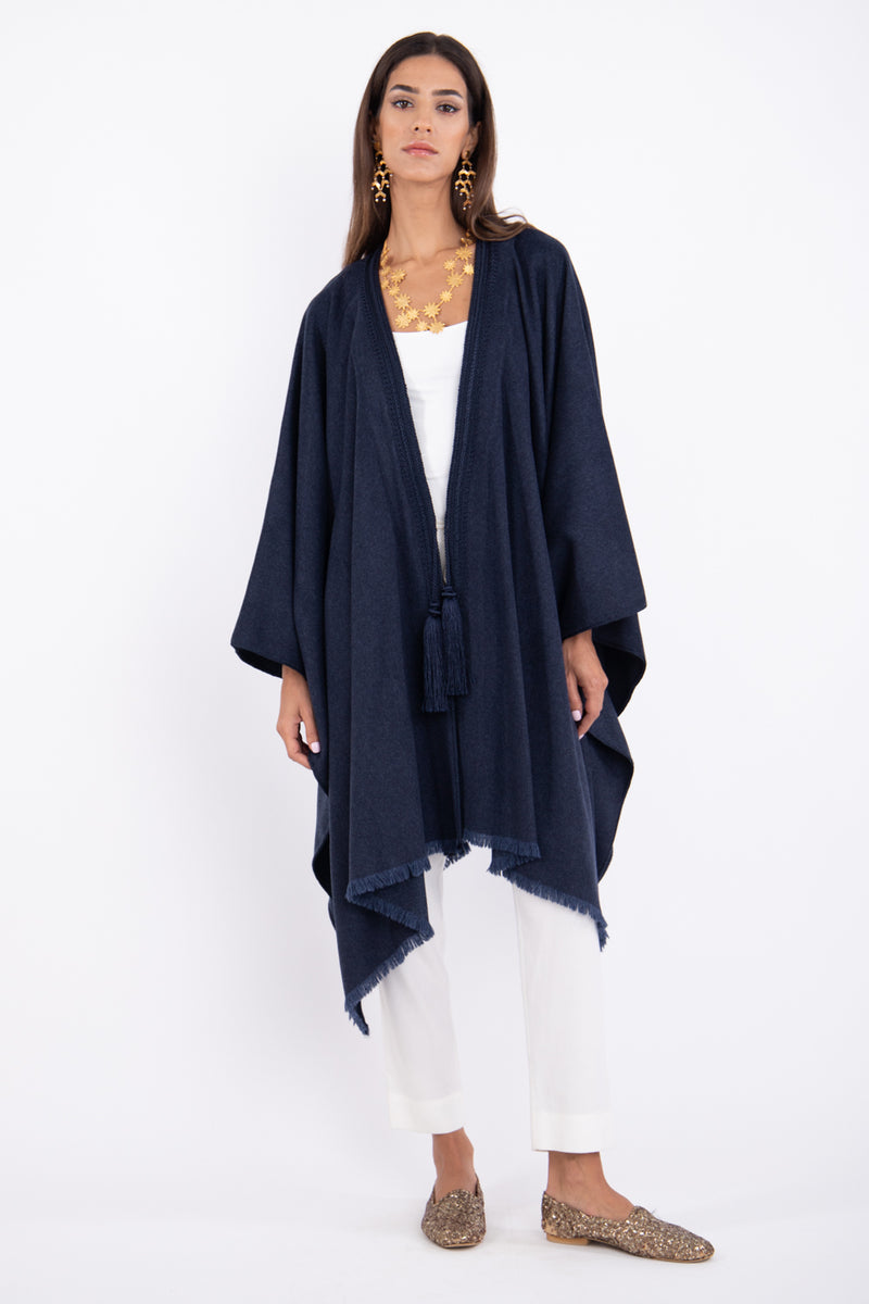 Loro Piana Cashmere Navy Poncho