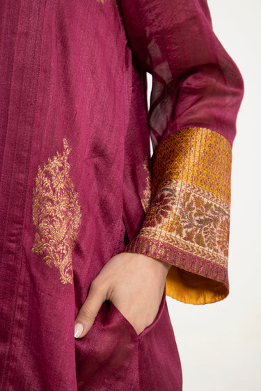 One-Of-a-Kind Soula Silk Burgundy Dress