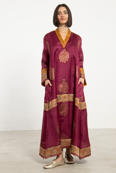 One-Of-a-Kind Soula Silk Burgundy Dress