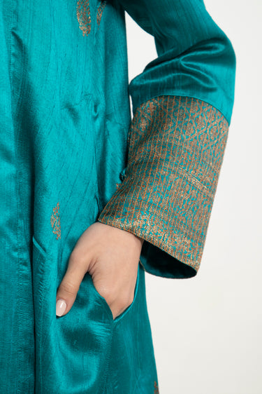 One-Of-a-Kind Soula Silk Turquoise Dress