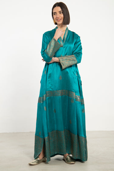 One-Of-a-Kind Soula Silk Turquoise Dress