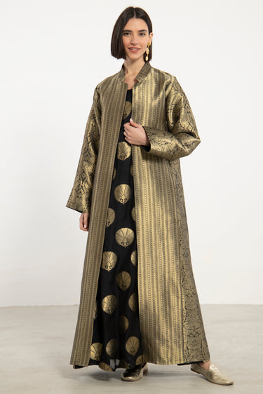 Dananir Cotton Silk Black & Gold Set
