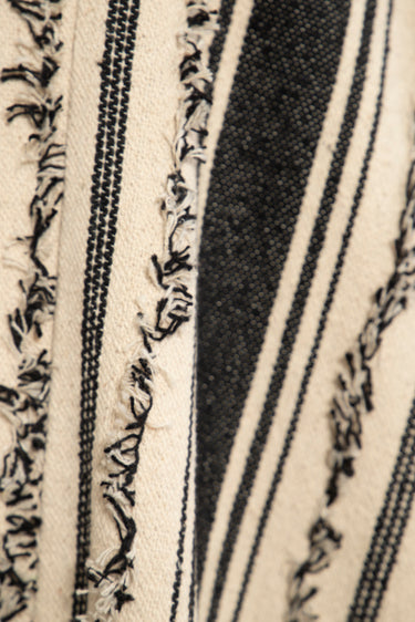 Tilal Cotton Black & Ecru Fringes Abaya