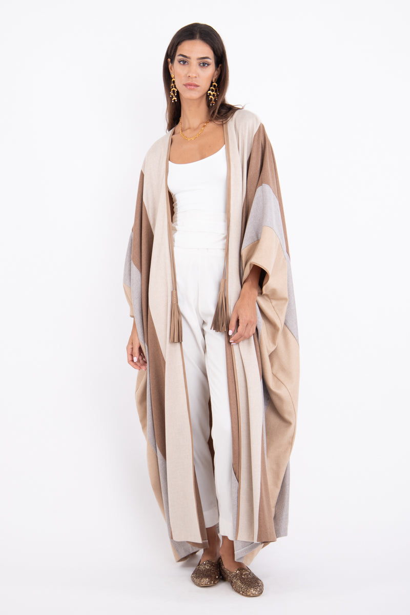 Loro Piana Cashmere & Wool Panels Earth Abaya