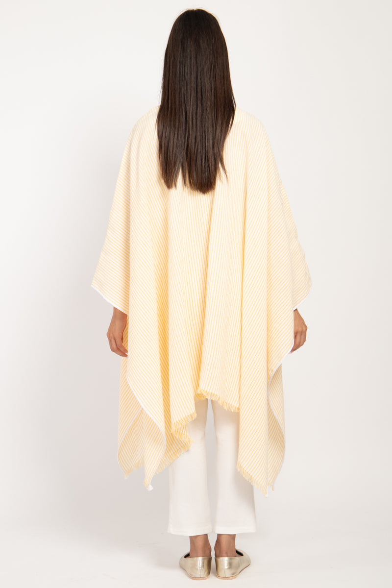 Classic Linen Striped Poncho