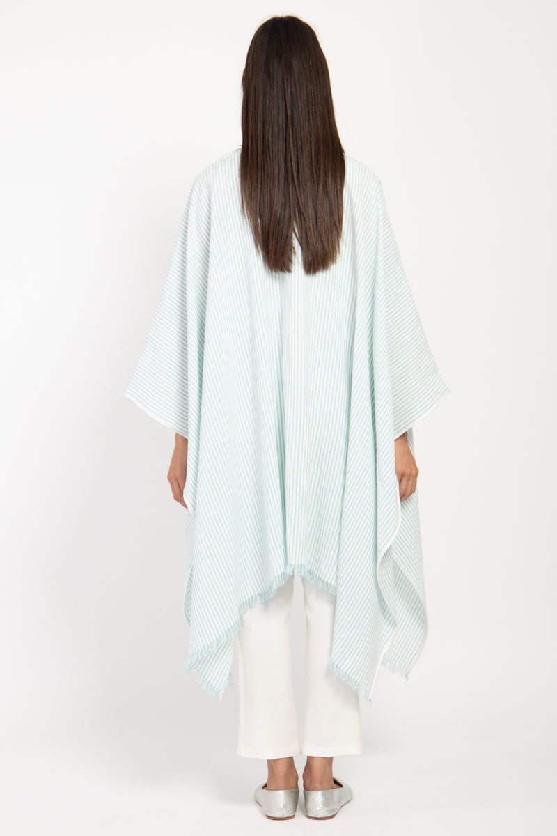 Classic Linen Striped Poncho