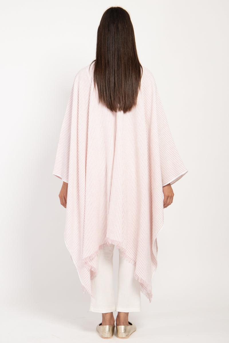 Classic Linen Striped Poncho