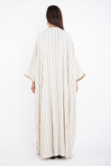 Loro Piana Wool Ivory & Leather Abaya