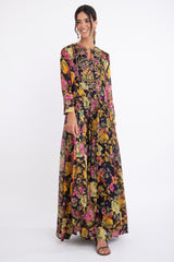 Zeina Cotton Embroidered Floral Gown