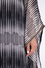 Haifa Viscose Black & White Striped Dress