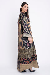 Chouf Silk Patchwork Brocade Black Gown