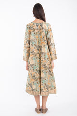 Souraya Silk Green Printed Dress