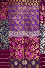 Chouf Silk Patchwork Brocade Purple Dress