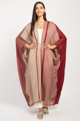 Foulard Wool Red & Beige Abaya