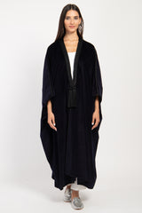 Aida Cotton Velvet Dark Blue Abaya