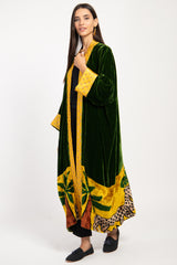 Sherif Silk Velvet Green Tiger Abaya