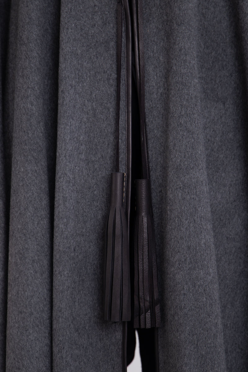 Loro Piana Wool Charcoal Poncho