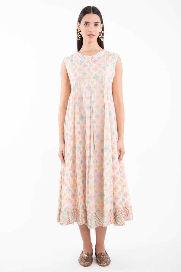 Rose Cotton Embroidered Dress