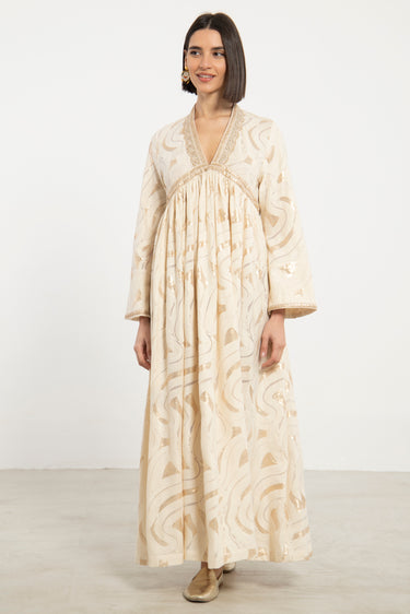 Aliaa Silk Georgette Ivory Dress