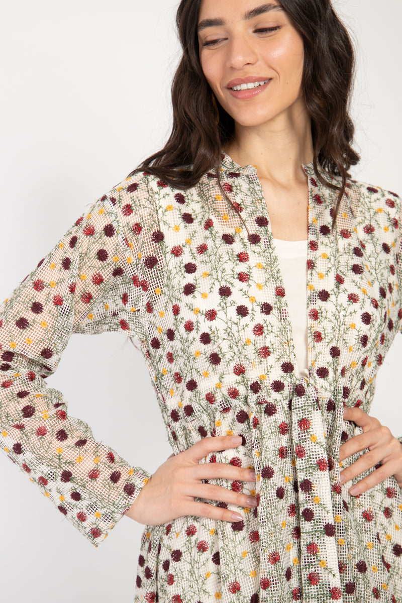 Rayan Cotton Embroidered Polka Floral Set