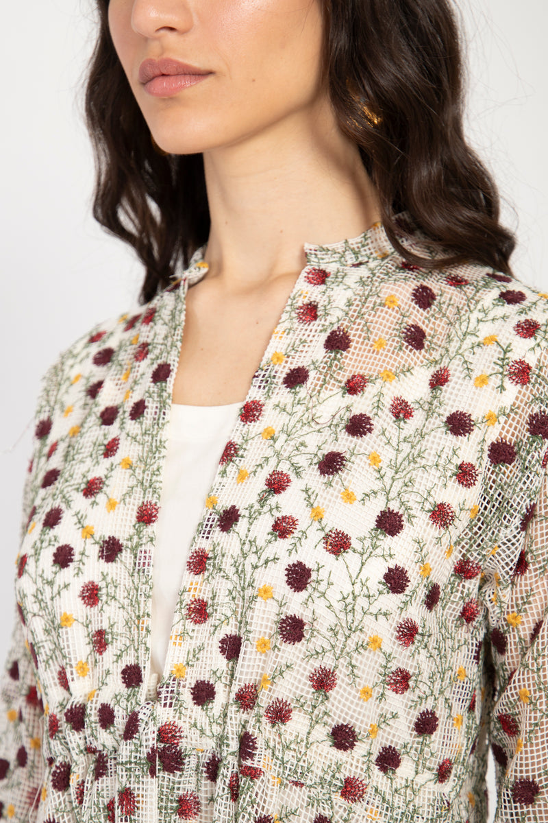 Rayan Cotton Embroidered Polka Floral Set