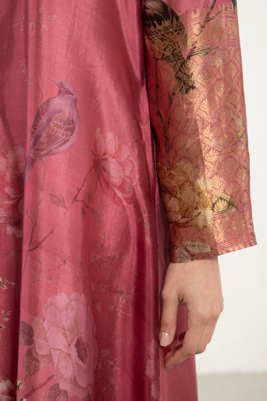 One-Of-a-Kind Ghinwa Silk Burgundy Dress