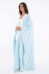 Classic Linen Light Blue Abaya