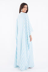 Classic Linen Light Blue Abaya