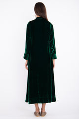 Nusayba Silk Velvet Green Dress