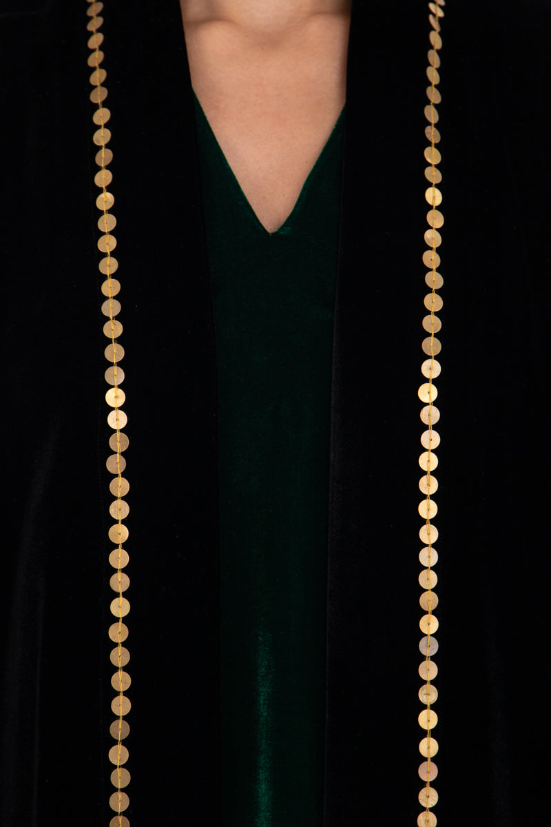 Yasma Velvet Tree Embroidered Abaya