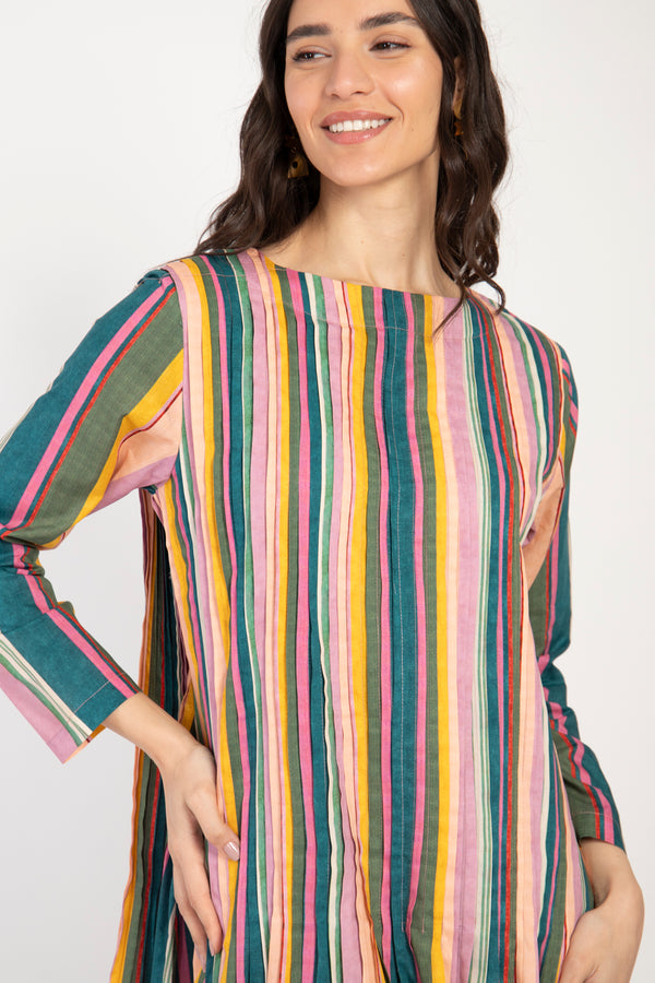 Lea Cotton Dress – Multicolor Stripe