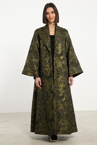 Kayan Jacquard Green Coat