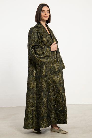 Kayan Jacquard Green Coat