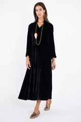 Nusayba Silk Velvet Black Dress