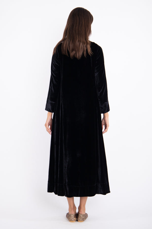 Nusayba Silk Velvet Black Dress