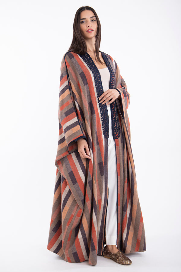Classic Wool Striped Abaya