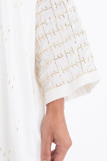 Cotton White Gold Tareq Abaya