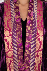 Yasma Crushed Velvet Purple Abaya