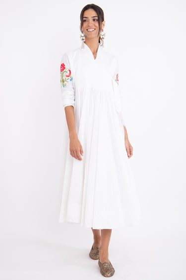 Ouns Cotton White Dress