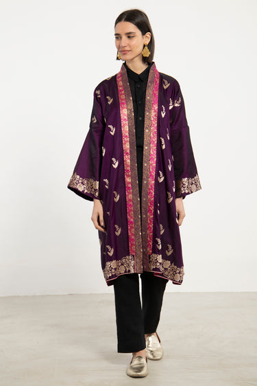 Khalida Silk Purple Abaya