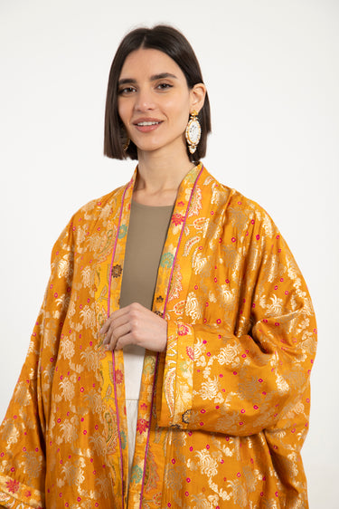 Khalida Silk Yellow Abaya