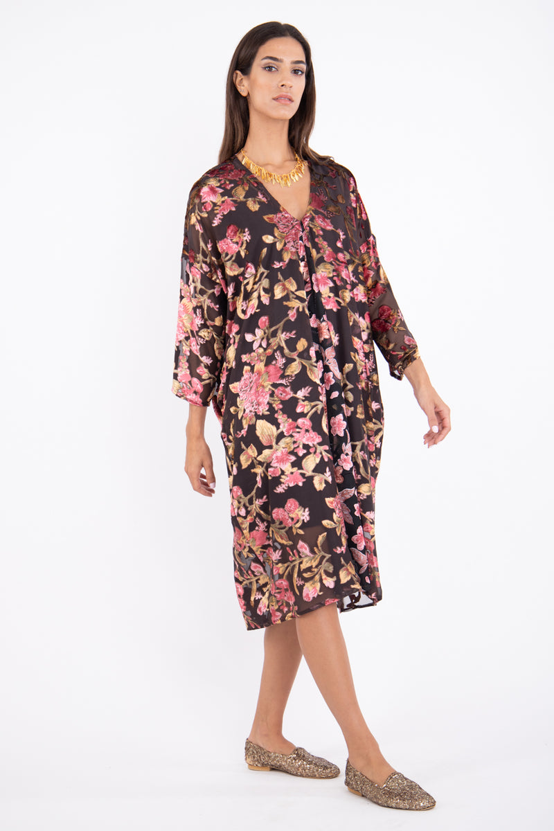 Louana Velvet Dévoré Floral Dress